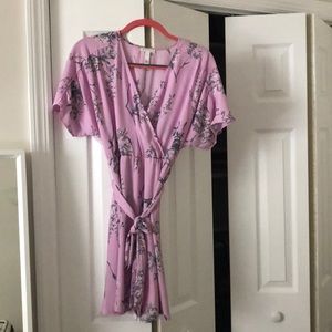 Purple faux wrap dress